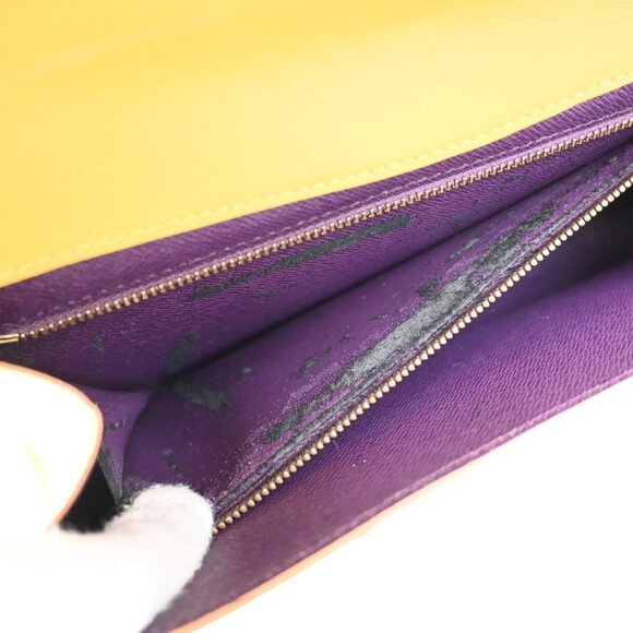 LOUIS VUITTON LV Logo Art Deco Clutch Hand Bag Epi Leather Yellow M52639 05YH583 - Picture 12 of 15